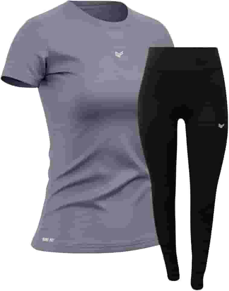 Conjunto Academia Feminino: Calça Legging + Camiseta Dry Fit Esportiva