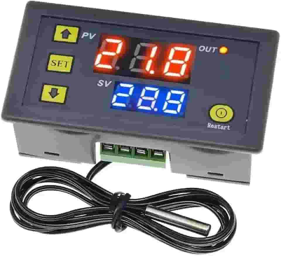 Controlador de Temperatura Digital Termostato W3230 Bivolt 110-220V com Sensor NTC – Aquário, Chocadeira, Cervejeira, Estufa e Freezer