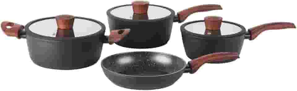 Brinox - Jogo de Panelas Revestimento Cerâmico Antiaderente Ceramic Life Sirius 4 Peças com Fundo de Indução - Preto