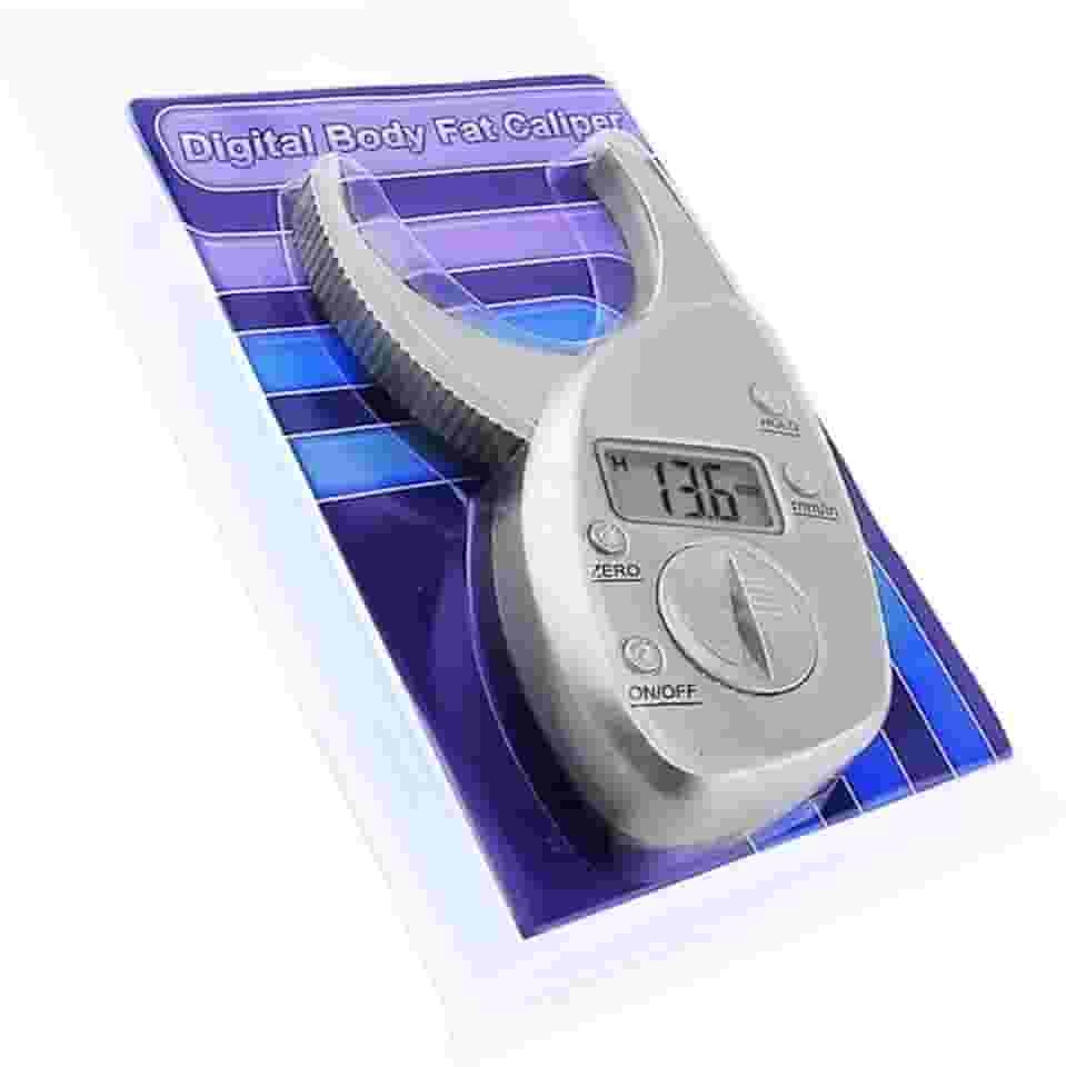 Adipômetro Plicômetro Digital para Medição de Gordura Corporal, Medidor de Dobra Cutânea, Prateado