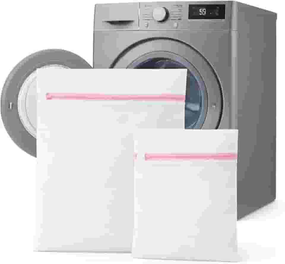 Kit 2 Sacos Para Lavar Roupas Delicadas Na Máquina De Lavar Com Zíper Perfeito Para Roupas Íntimas Proteção Contra Danos e Desgaste