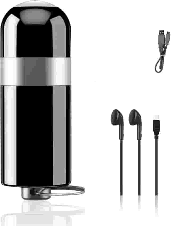 Mini Gravador Voz Som Digital Super Pequeno, 16GB, USB 2.0, Ditafone Recarregável Design de Chaveiro para Trabalho, Palestras, Reuniões, Entrevistas