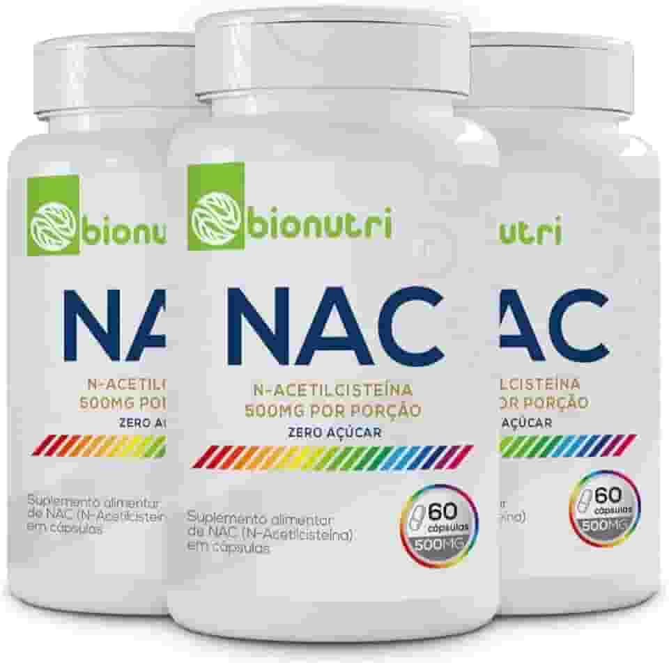 Kit 3x Nac N-Acetil Premium 60 Cápsulas 500mg BioNutri