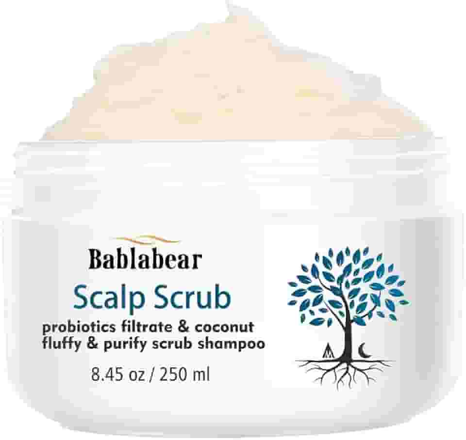 Bablabear Esfoliante esfoliante de couro cabeludo, tratamento de coceira no couro cabeludo para caspa, esfoliante sem sulfato para acalmar o couro cabeludo seco, escamoso, remove acúmulo, xampu