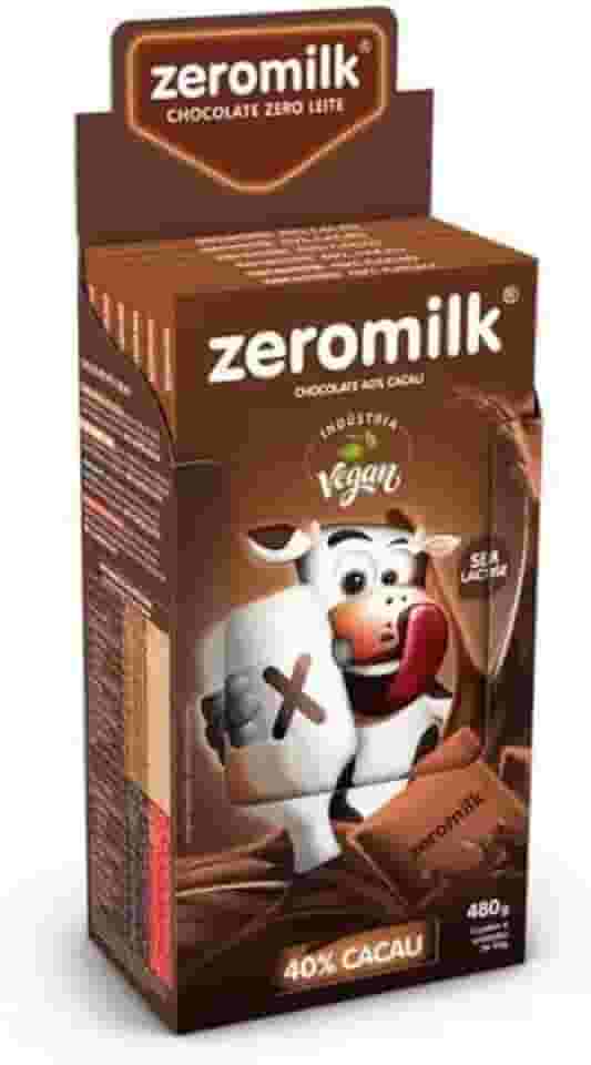 Chocolate Sem Lactose Vegano 40% Cacau Zeromilk - 6 unidades de 80g