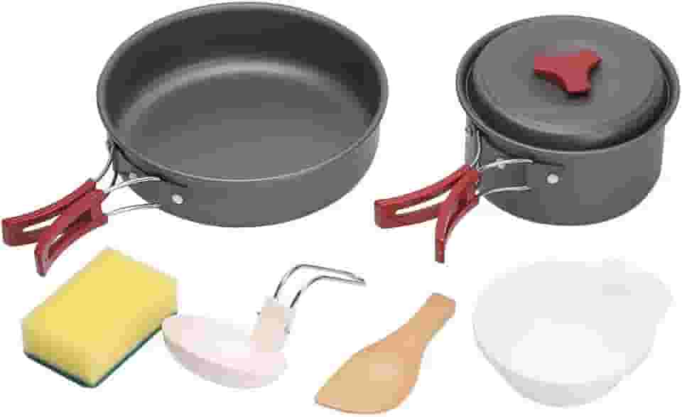 NTK, Conjunto de Panelas Camp 2 com 7 Peças com Tigelas para Acampamento em Alumínio e Aço.