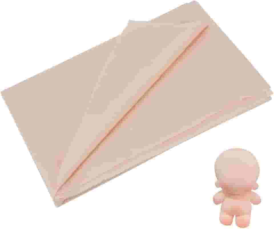 FINGERINSPIRE Tecido de tom de pele de 1,09 m de largura, cor bege antigo, tecido de pele para confecção de bonecas, poliéster, brilhante, tecido de pele de boneca, para costura, roupas, bolsas,