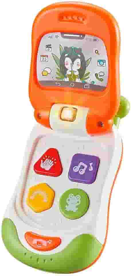 DM Toys Telefone Celular Flip Baby Luz e Música Cores Sortidas