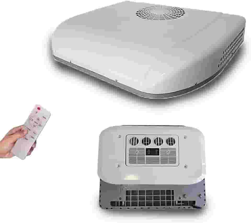 Aspligo Ar condicionado 10000BTU 12 V, fácil instalação, sem canalização, ar-condicionado elétrico de 12 volts para motorhomes, trailers, vans, trailers, barcos, ônibus, resfriamento rápido