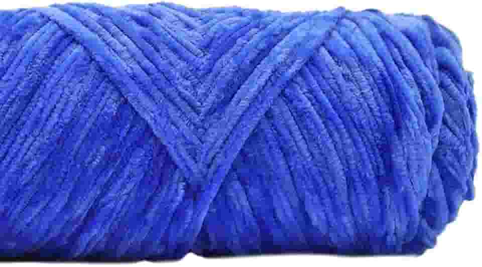 DIY Pleuche fio de chenille dourado brilhante veludo tricô material de costura tecido para cachecol/suéter/boneca 100 g 180 m (azul royal)