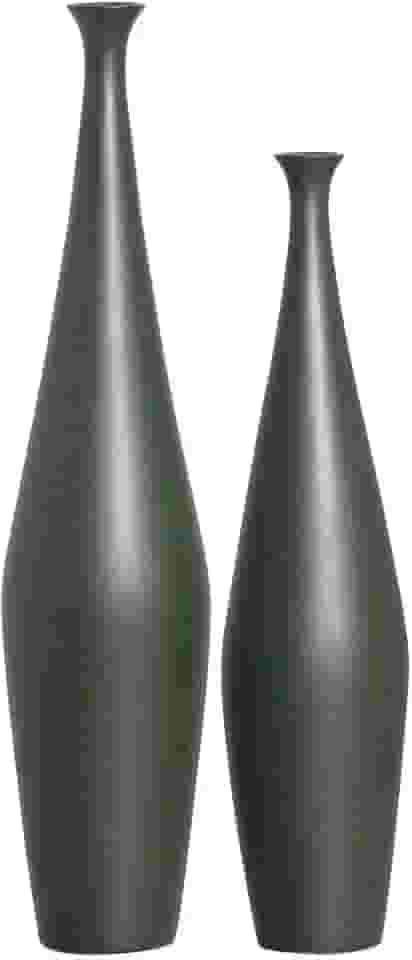 Dupla Vaso de Chão de Cerâmica Verde Faenza M e P Lúpulo Decoração de Sala