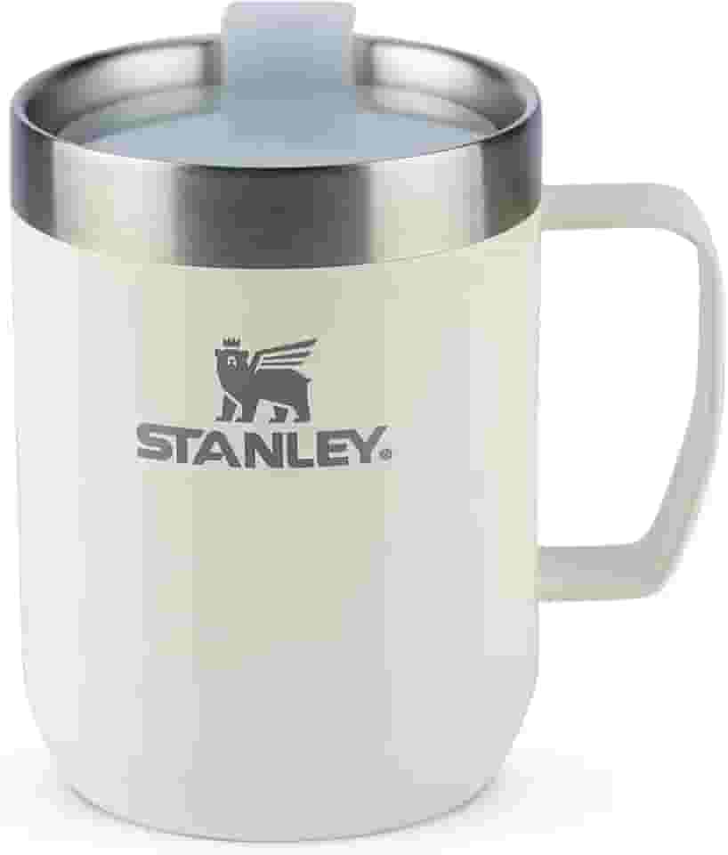 Stanley - Caneca de Acampamento, Copo Térmico com Tampa Para Beber, Térmica, Aço Inoxidáve, Para Bebidas Quentes e Frias, 236 ml, Cream