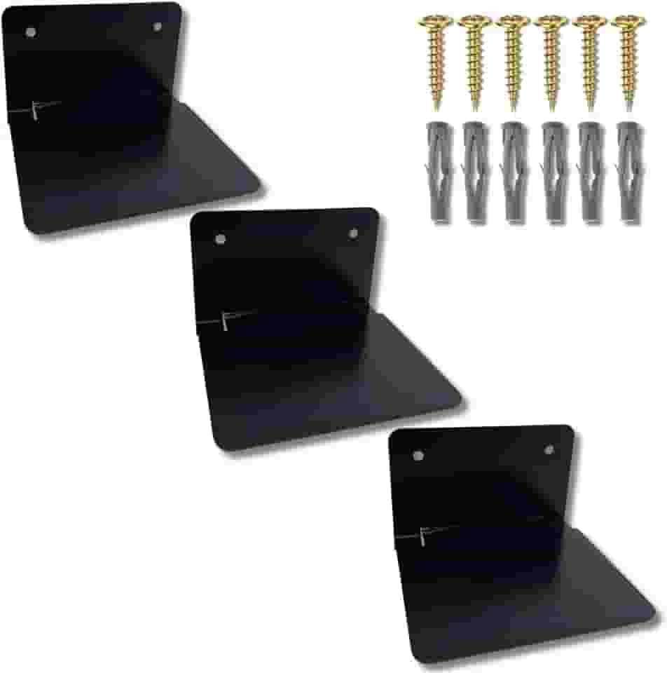 Kit 2 Prateleiras Invisíveis Suporte Para Livros Efeito Flutuante Organização Biblioteca (Preto)