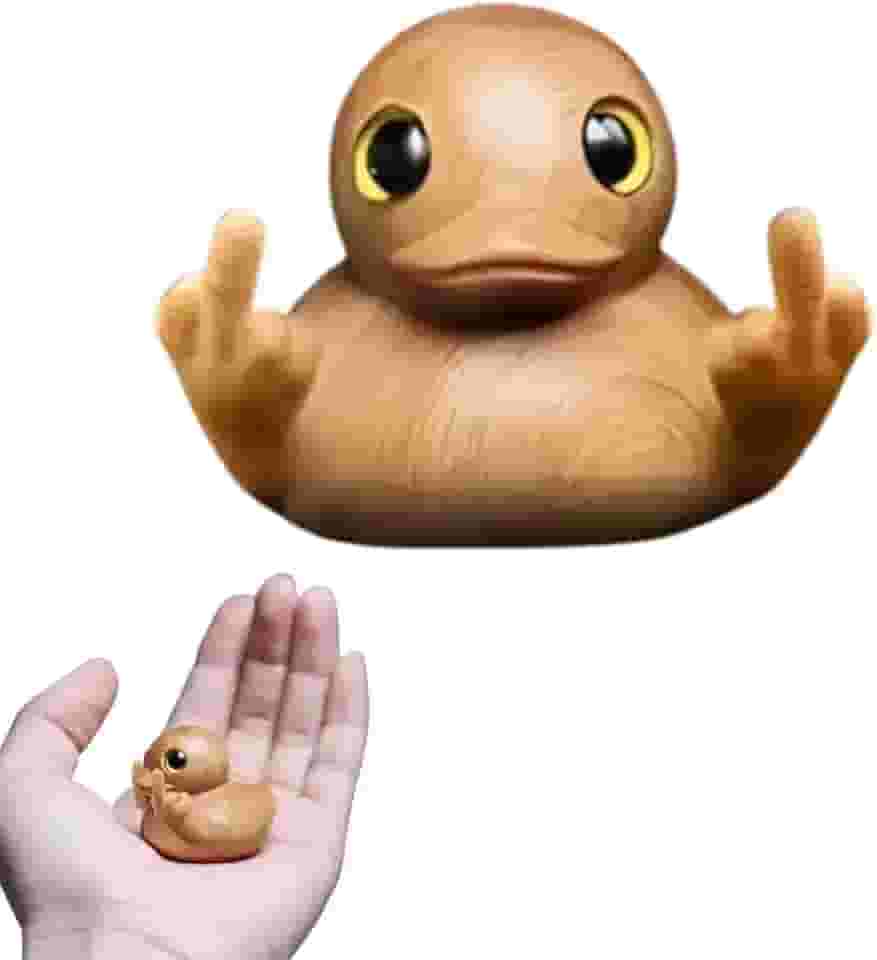 Tapazapa Estatueta de pato de dedo médio de madeira feita à mão, mini estátua engraçada de pato para casa, escritório, decoração de carro. Presente de aniversário Interessante para meias de Natal.