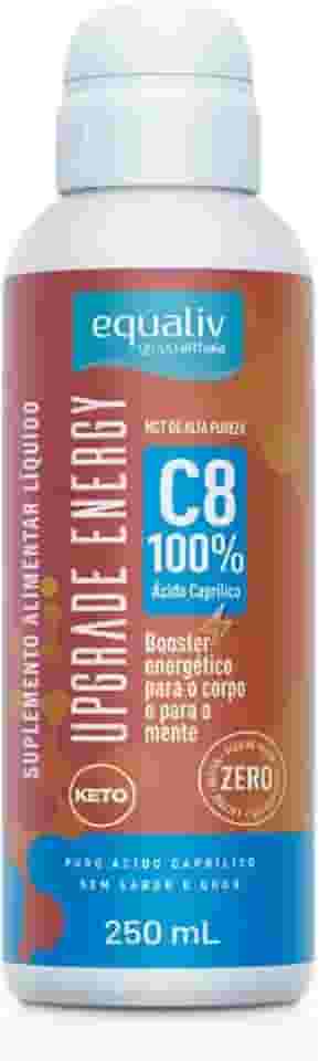 Suplemento Alimentar MCT C8 100% Alta Pureza Energia Ácido Caprilítico Líquido UpGrade Energy 250 mL Equaliv