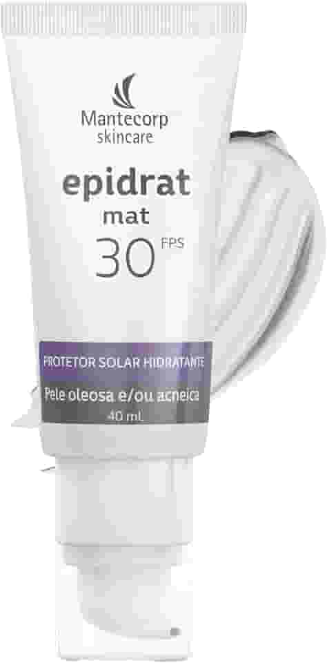 MANTECORP - Protetor Solar Hidratante Epidrat Mat Sem Cor FPS 30 - Textura Leve Efeito Ultramate, Reduz Rugas, Alta Proteção UVA e UVB - 40ml
