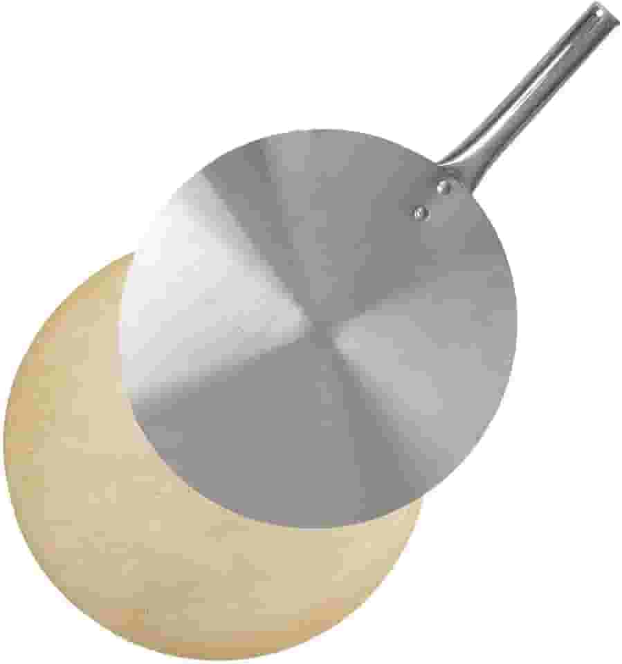 Pedra Refratária 37cm Redonda + Pá de Alumínio 35cm para Pizza Forno Churrasqueira