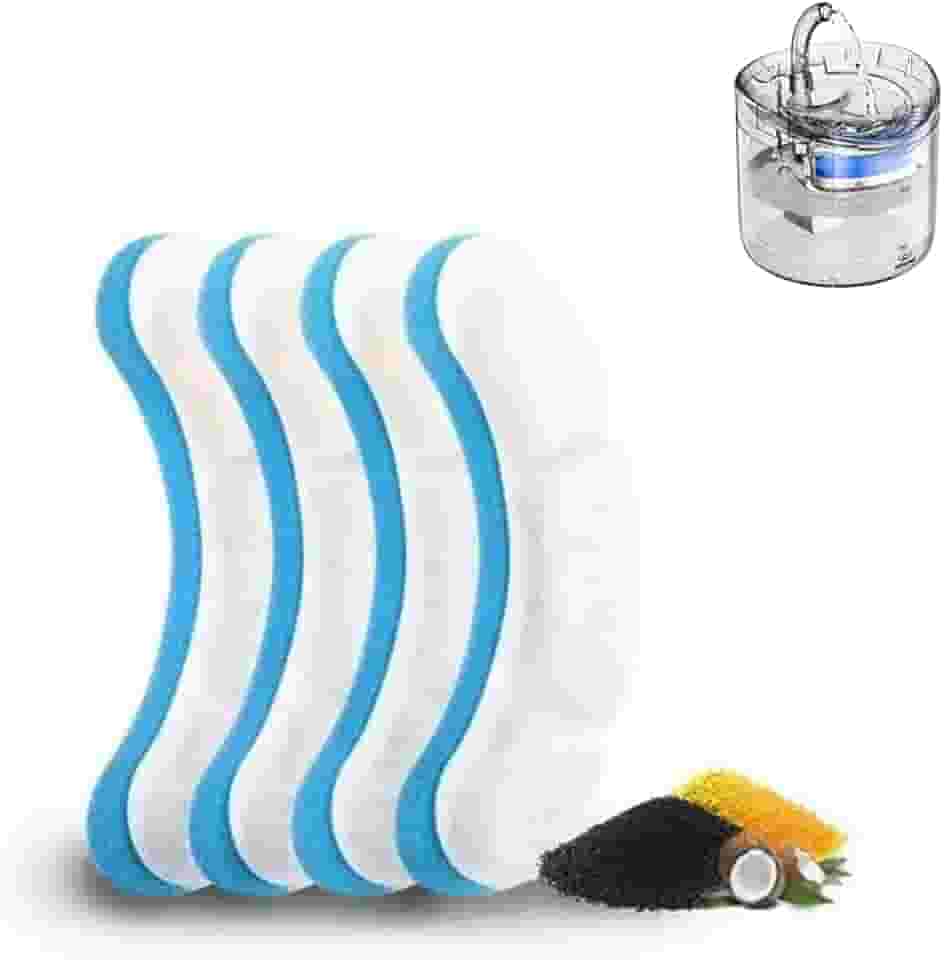 Kit 4 Refil Filtros Pet Bebedouro Fonte De Água Hidratação Filtragem Cães e Gatos