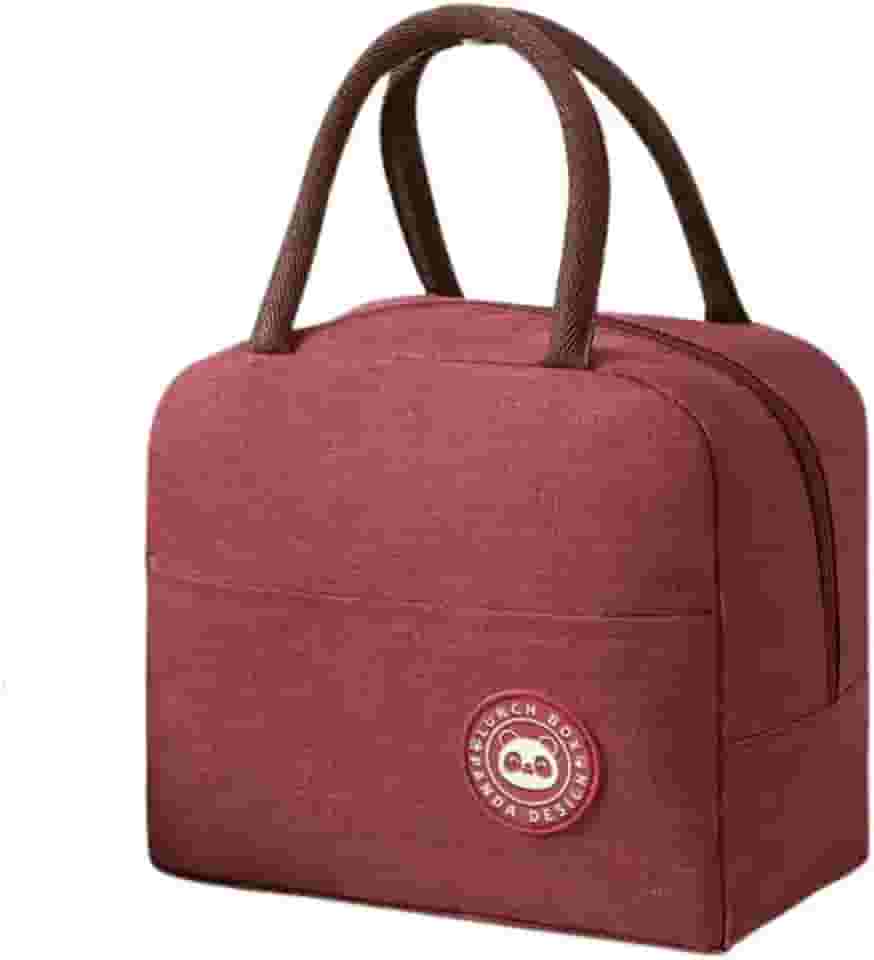 Lancheira Térmica Reutilizável para Marmita – Bolsa Sacola à Prova de Vazamentos, Mantém Alimentos Quentes e Frios, Ideal para Academia, Trabalho e Passeios – (Vermelho)