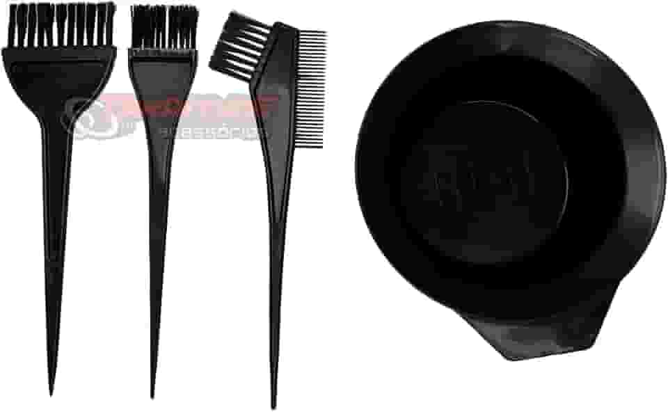 Kit Tintura Cabelo Conjunto Tigela Pincel Pente Conjunto Coloração Tingimento Salão Cor Preta Top