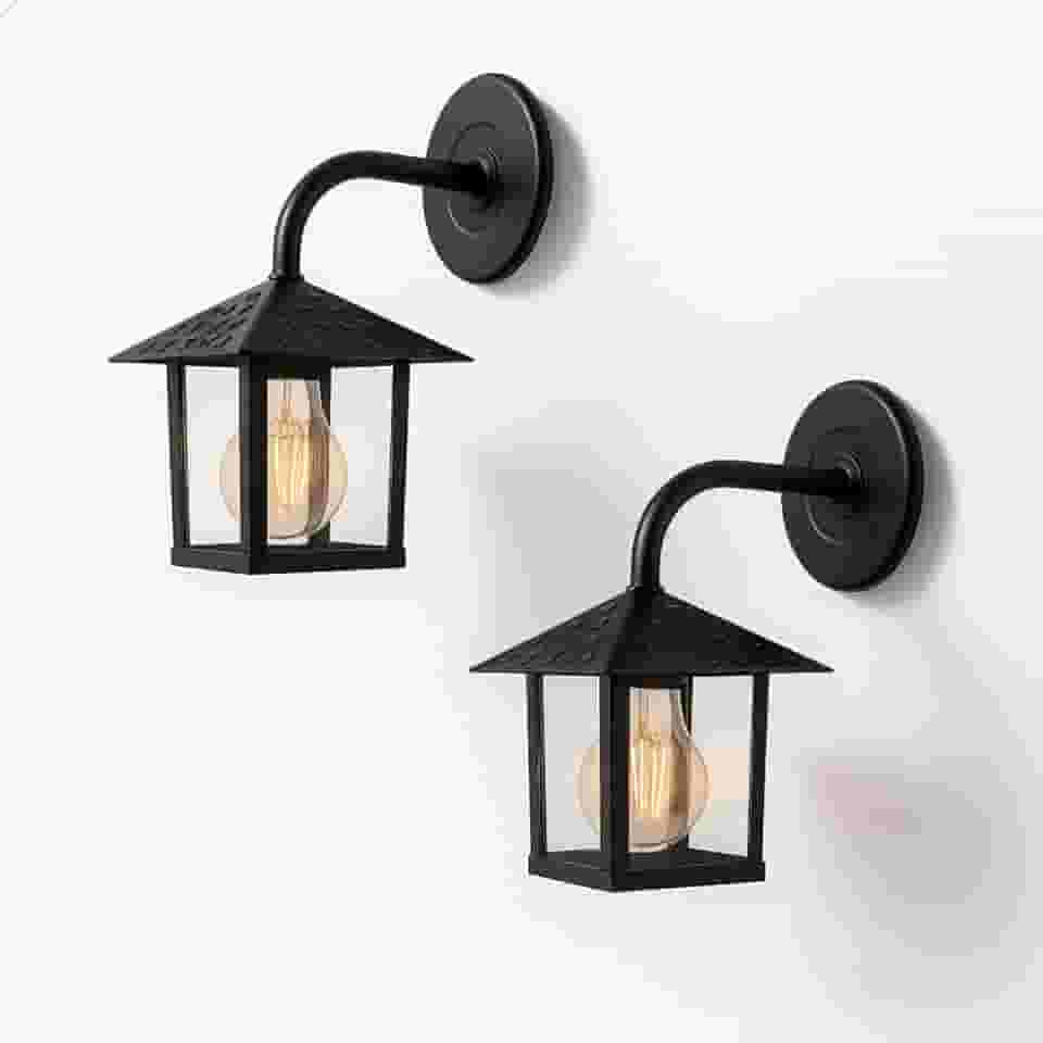 Arandela Colonial Vidro Preta com Base e27 para Parede uso Interno e Externo Coberto Bivolt (2)