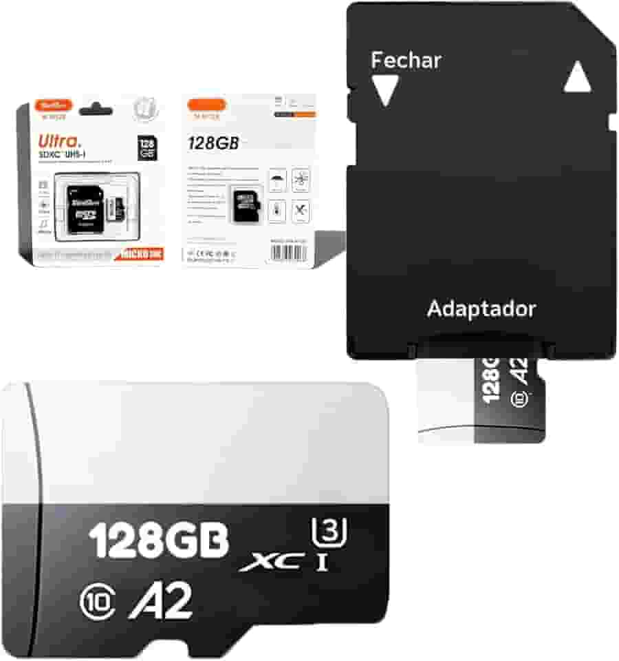 Cartão De Memória 128GB Original Com Adaptador Micro Full Hd - Velocidade 140MB/s ® (128, GB)