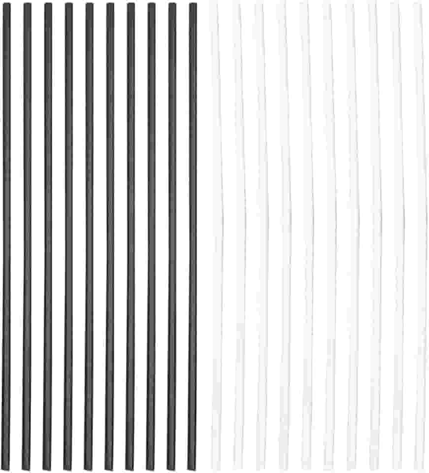 20 peças de marcadores laterais de escala de guitarra ABS 100 mm – Marcador de posição de escala branco e preto com pontos embutidos para guitarra, baixo, ukulele