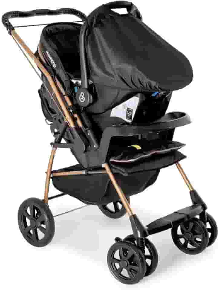 Travel System Galzerano Carrinho de Bebê Milano Reversível III 1019 Preto Golden