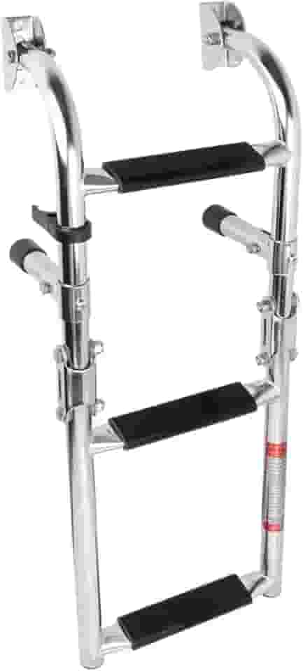 Escada dobrável de aço inoxidável 304 com 3 degraus, pontão, escada, degraus de doca dobrável para pontão de piscina
