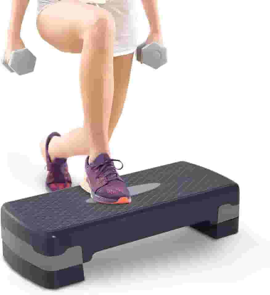 Step Aeróbico de Academia Ajustável 67 x 28 x 10-15 cm com Regulagem de Altura – Antiderrapante, Material Resistente e Design Portátil