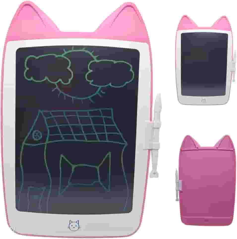 Infantil LCD Lousa Mágica Para Desenho e Estudo 12 Polegadas (Rosa Gatinho)