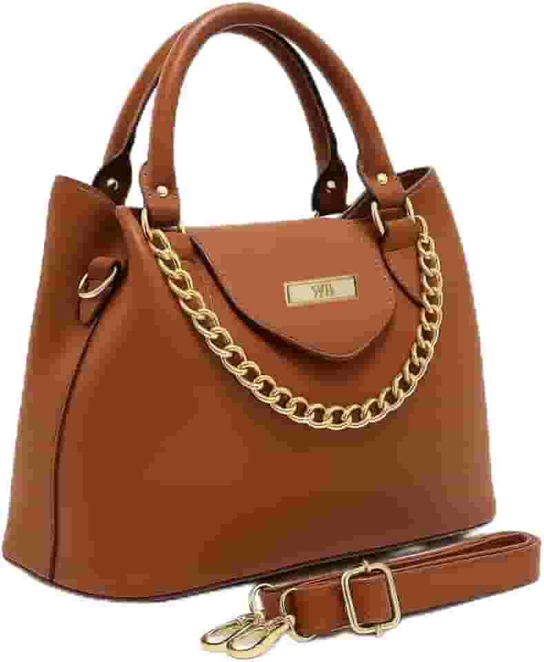 Bolsa Feminina Com Alça de Mão e Ombro Reajustável e Com Bolso Externo + Detalhe em Corrente