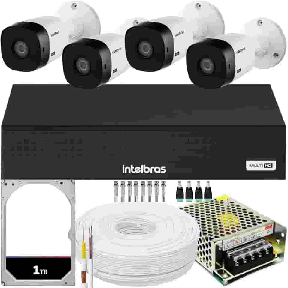 Kit Cftv 4 Cameras Full Hd VHL 1220 Dvr Intelbras 3008-C 1TB