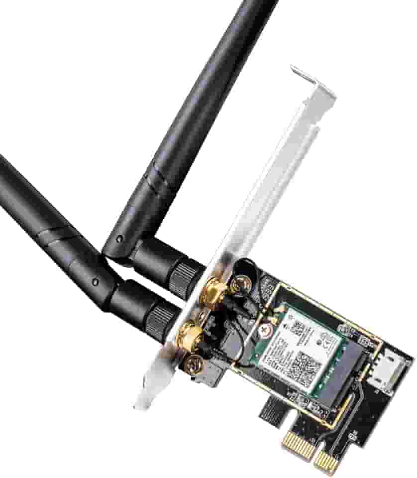 Cudy Novo cartão AX3000 Wireless WiFi 6 PCIe para PC, Bluetooth 5.2, AX200, 3000Mbps WiFi 6 velocidades, 802.11ax/ac/a/b/g/n, Windows 11, 10, WE3000