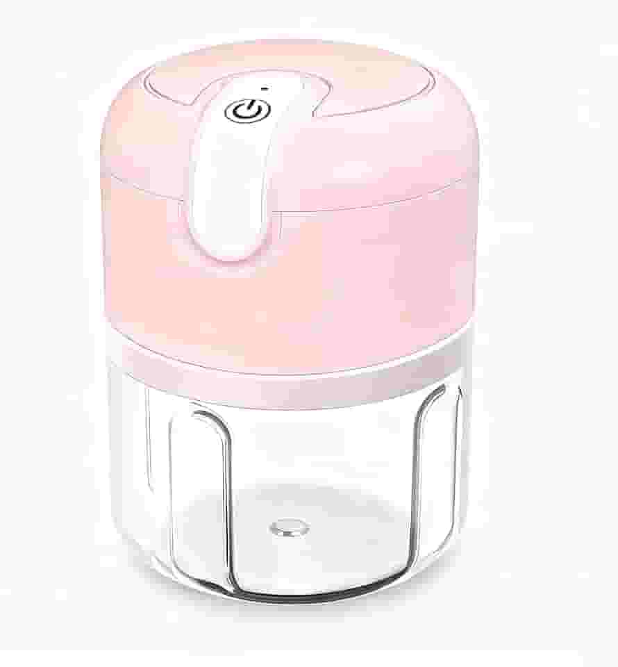 Mini Processador De Alimentos 3 Lâminas Elétrico 250ml Usb (Rosa)