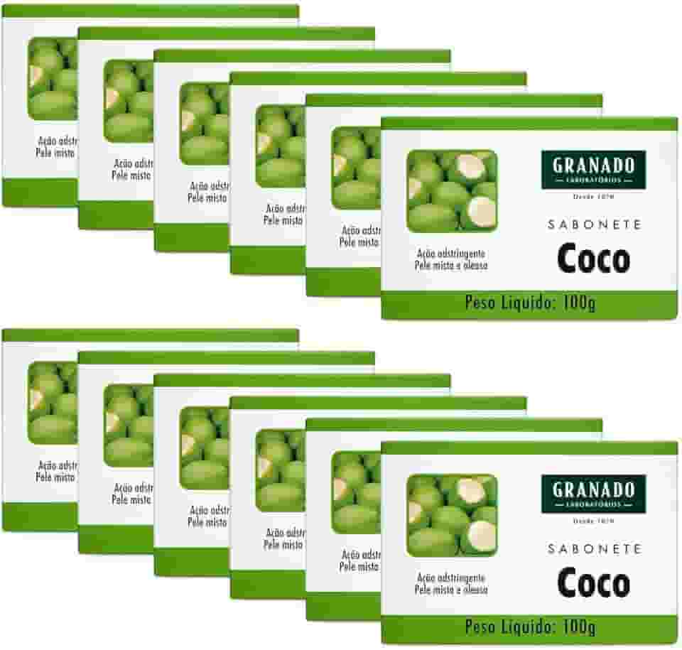Granado Sabonete Tratamento, Coco, 100g, 12 Unidades
