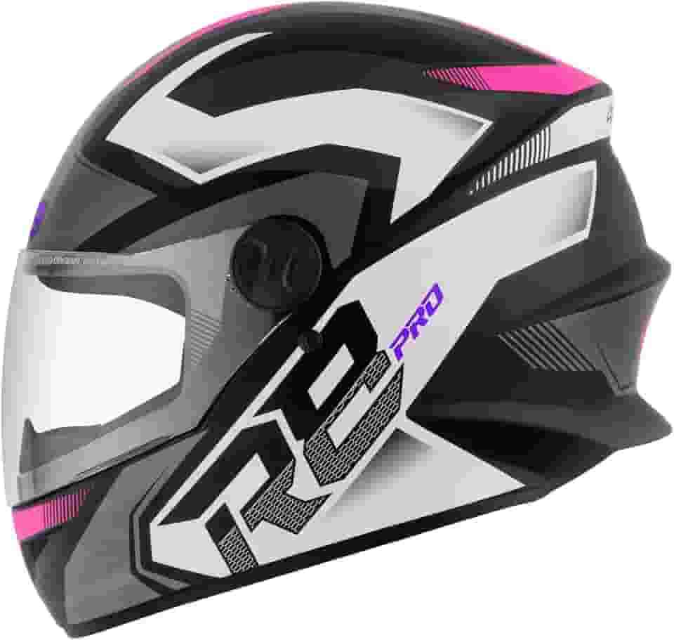 CAPACETE FECHADO PRO TORK R8 PRO BRILHANTE PRETO - ROSA TAM. 56