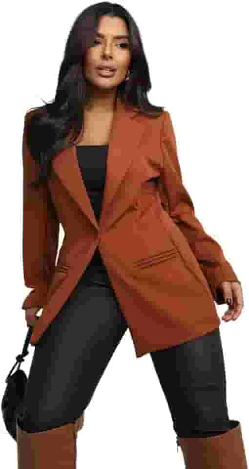 Blazer Feminino Alfaiataria Alongado Social Terninho