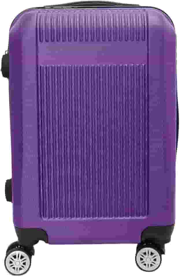 Mala de Viagem Amsterdam com Balança Digital Integrada, 4 Rodas Duplas 360°, Capa Protetora, Cor Roxa