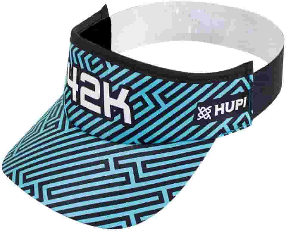 Viseira para Corrida Hupi 42k Grids Azul, Cor: Azul/preto