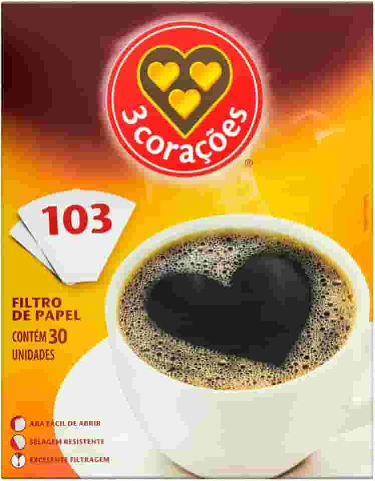 Filtro de Papel 3 Corações 103 Caixa 30 Unidades