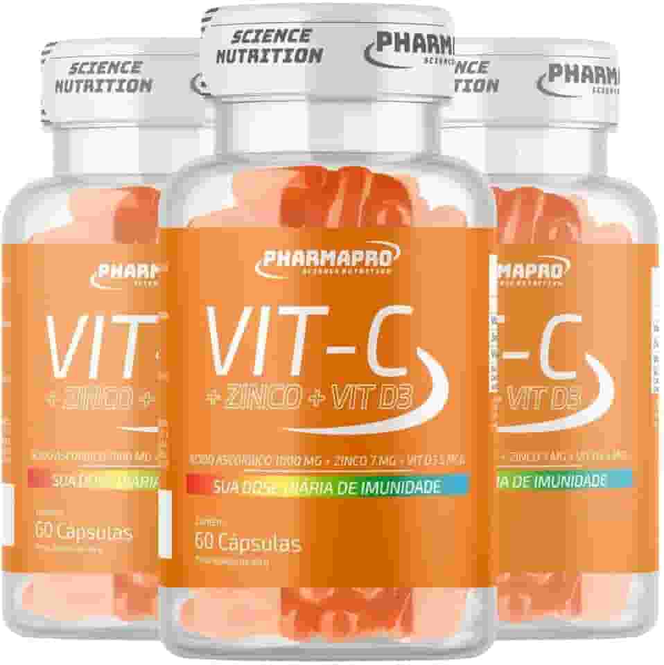Kit 3x Vitamina C 1000mg e D3 Com Zinco Pura Pote 60 Capsulas imunidade 30 Doses Importado Original