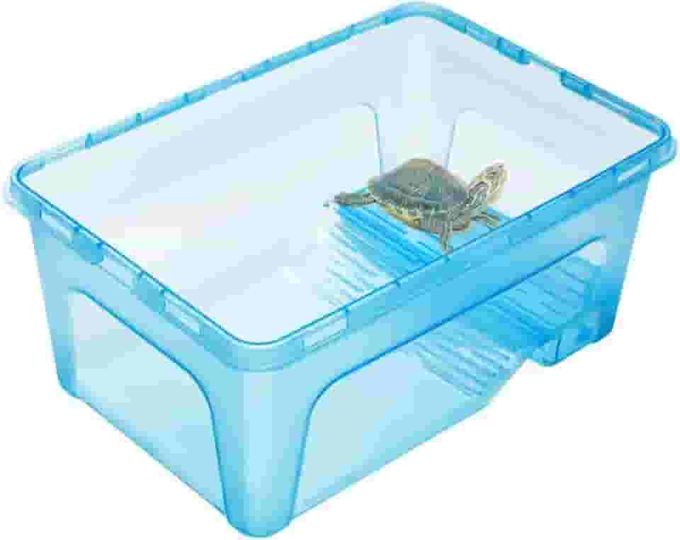 Aquaterrário de Tartaruga em PVC Azul transparente com Rampa - Tamanho Md - Gde - XGde - Cód.WggMV2 (Extra Grande)