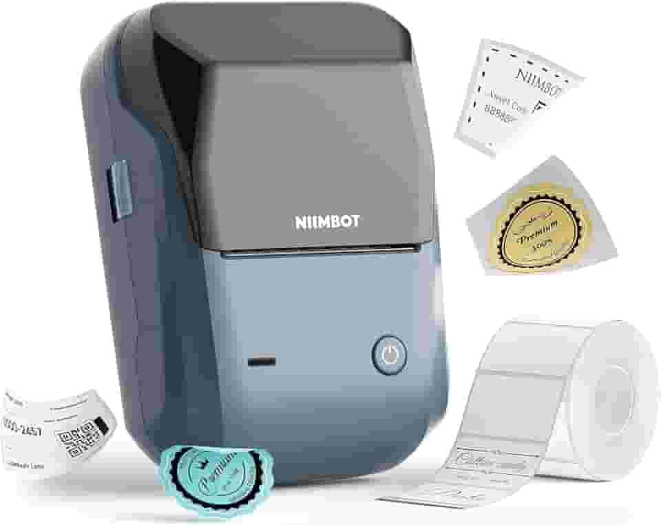 B1 Etiquetadora, Impressora Térmica Bluetooth Portátil, Rotuladora de Etiquetas Adesivas para Casa, Escritório, Cozinha e Escola, 2 Polegadas com Etiquetas de 50 * 30mm, Azul