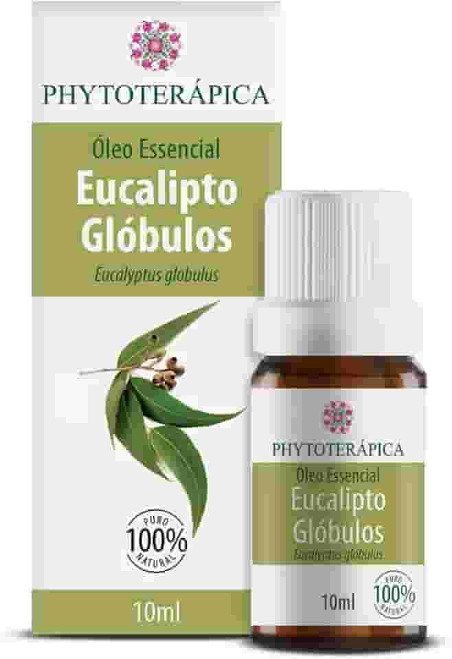 PHYTOTERAPICA- Óleo Essencial Eucalipto Globulus - Para Difusor, Massagem e Aromaterapia - Estimula a mente, renova energia, ativa concentração e foco - 100% Puro e Natural -Herbal e refrescante, 10ml