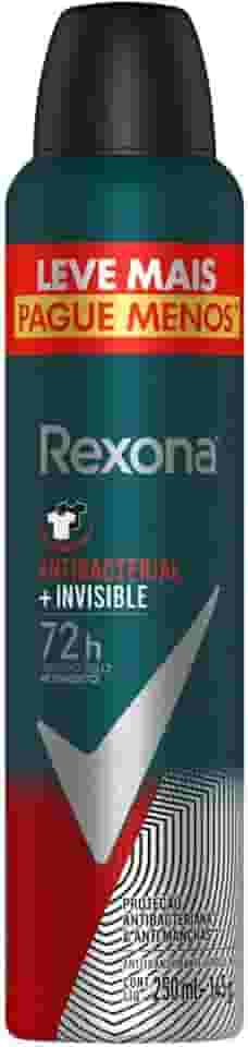 Rexona Antitranspirante Aerossol Antibacterial e Invisible Men 250Ml Leve Mais Pague Menos (A Embalagem Pode Variar)