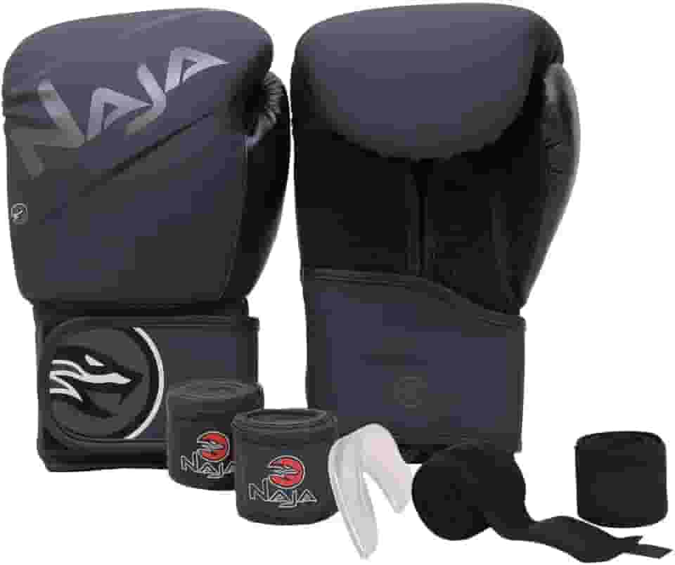 Kit Boxe/Muay Thai Naja Extreme + Par de Luvas + Protetor Bucal + Bandagem 3,5M