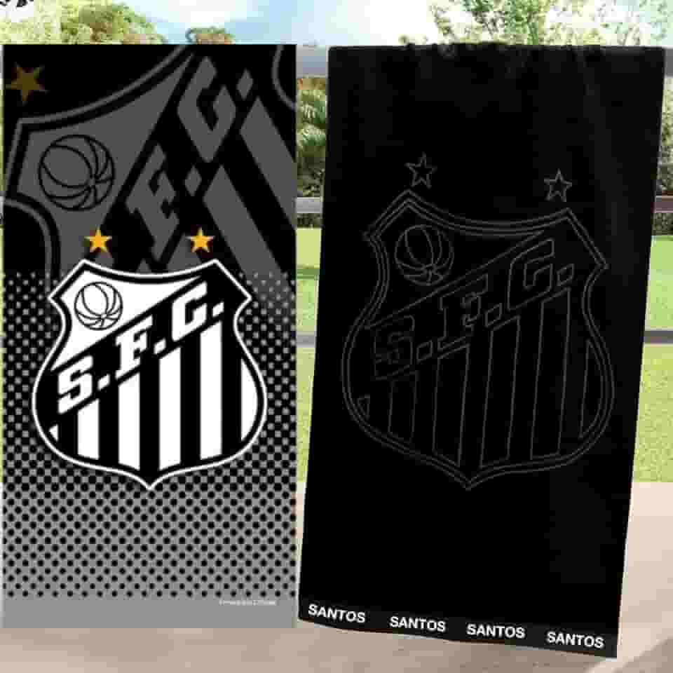 Kit 2 Toalhas Santos FC Banho Praia e Piscina Oficial Clubes do Brasil Licenciado Buettner