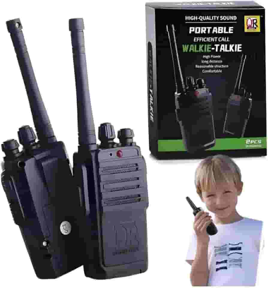 Kit Walkie Talkie Infantil, 2 Rádios Comunicadores, Alcance 35m, Lanterna Embutida, Frequência 49MHz, 20cm