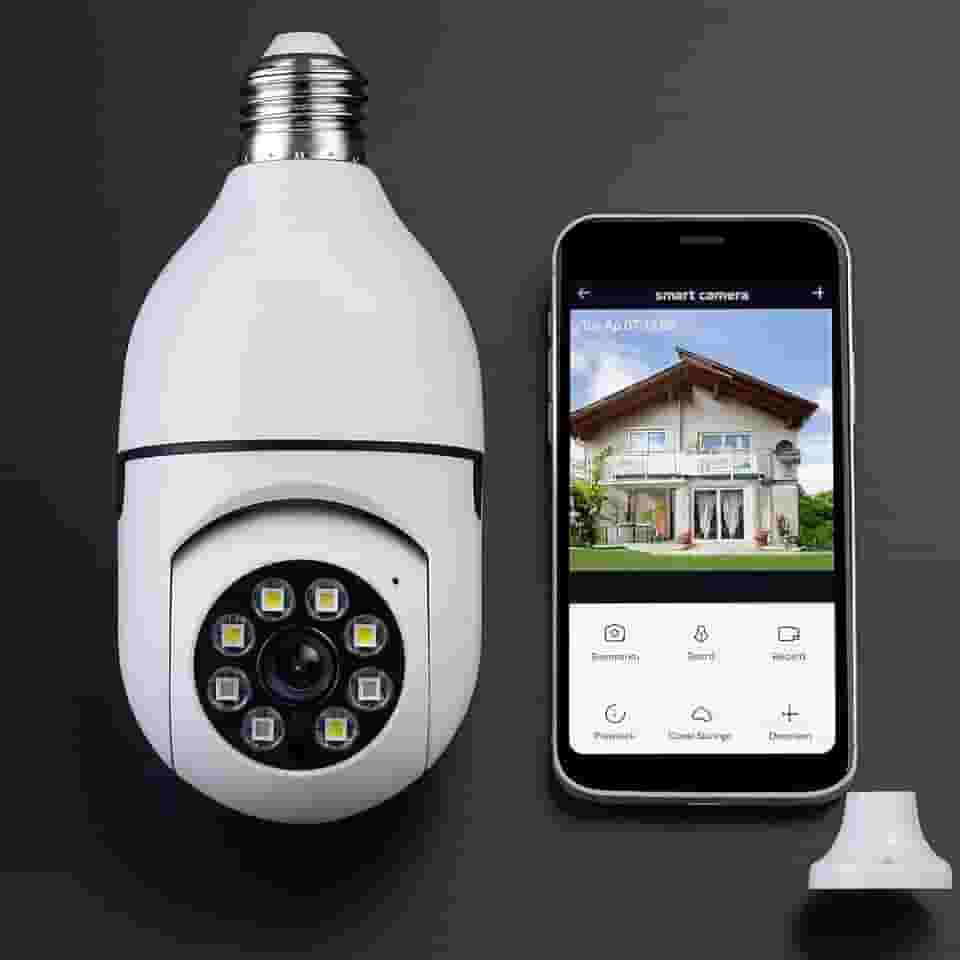 Câmera Segurança IP Lâmpada WiFi Full HD 1080p com Visão Noturna Infravermelho 1080P, Yoosee, Bivolt, Detecção de Movimento, Áudio Bidirecional, Prova D'água Giratória